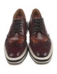 Prada Leather Scalloped Accent Oxfords