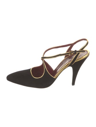 Prada Suede T-Strap Pumps