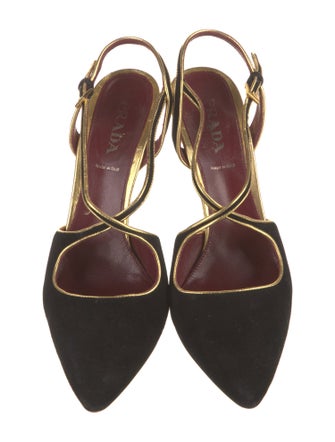 Prada Suede T-Strap Pumps