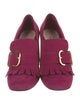 Prada Suede Fringe Trim Accent Pumps