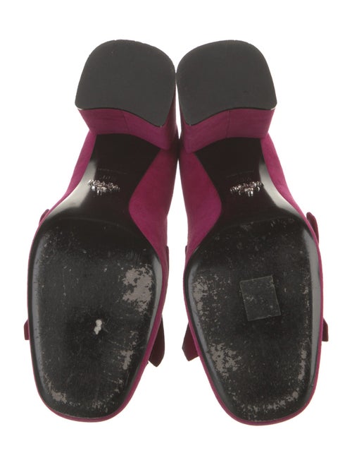 Prada Suede Fringe Trim Accent Pumps