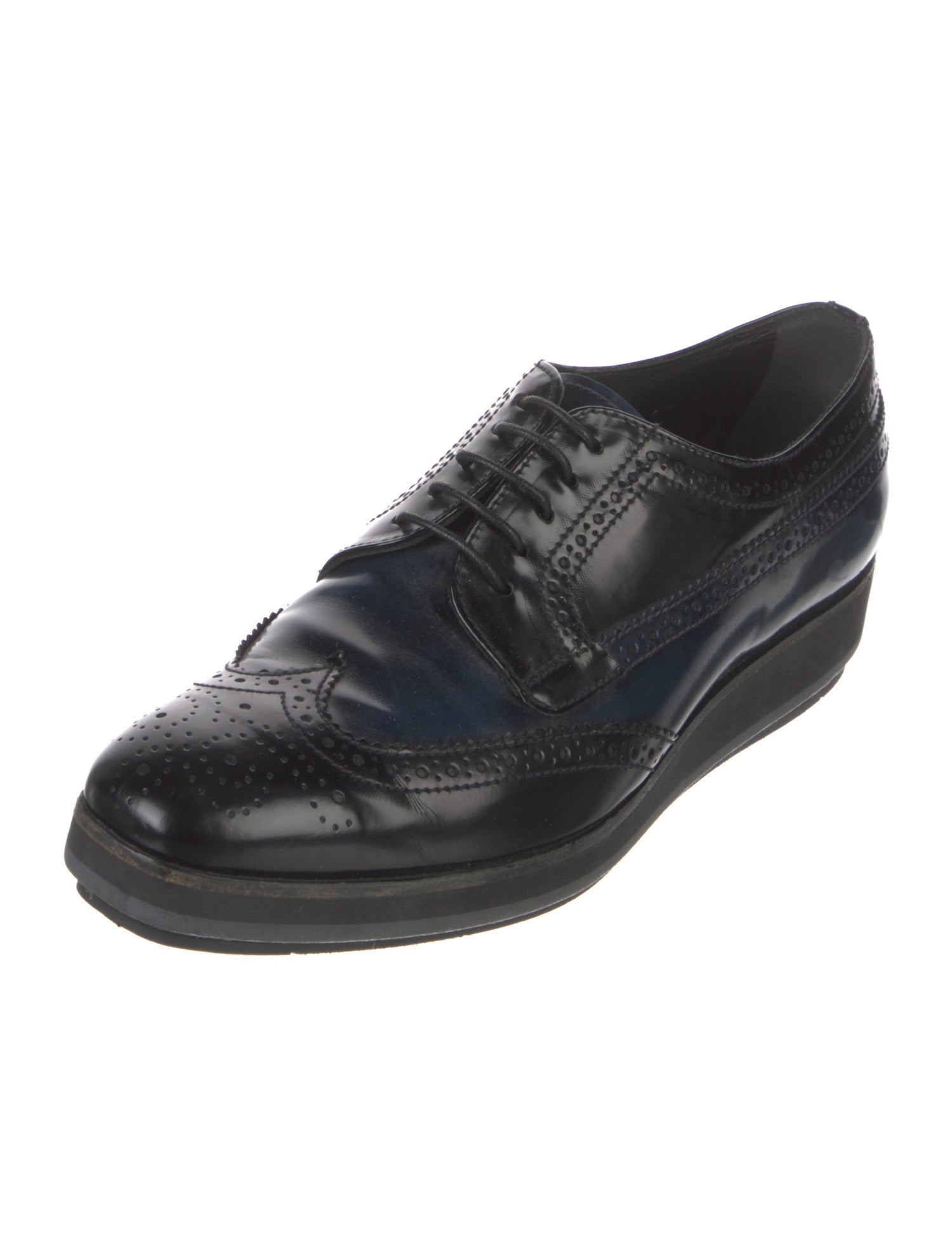Prada Leather Lasercut Accents Oxfords