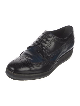 Prada Leather Lasercut Accents Oxfords