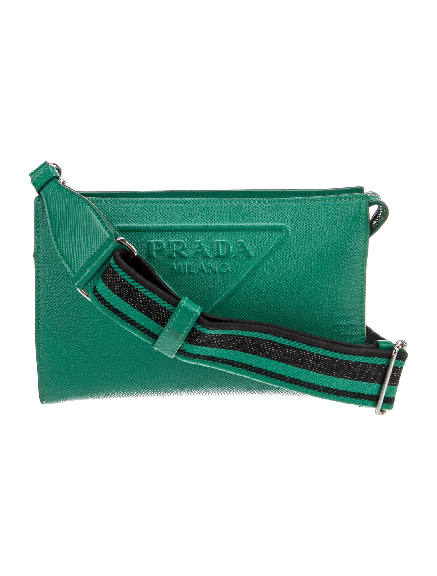 Prada Saffiano Cuir Leather Triangle
