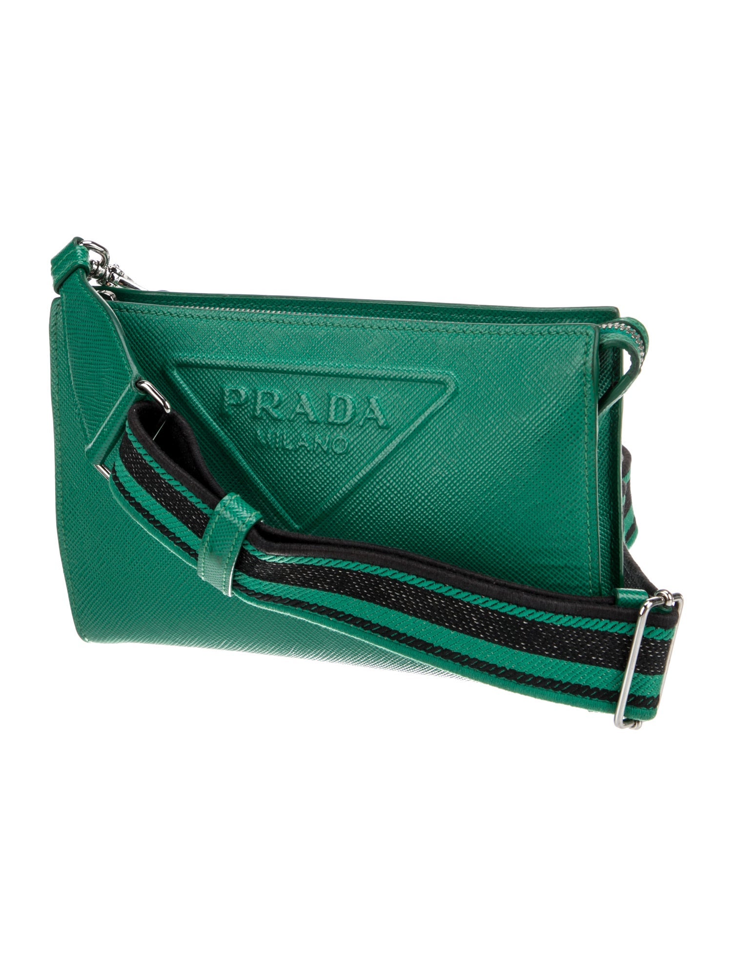 Prada Saffiano Cuir Leather Triangle