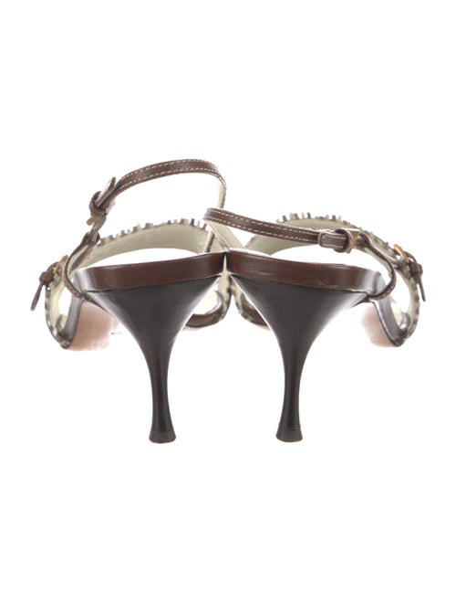 Prada Leather Printed Slingback Sandals