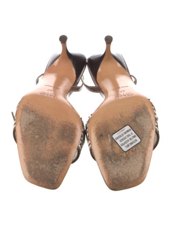 Prada Leather Printed Slingback Sandals
