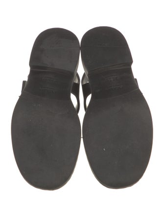 Prada Enameled Metal Triangle Rubber Slingback Sandals