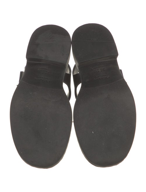 Prada Enameled Metal Triangle Rubber Slingback Sandals