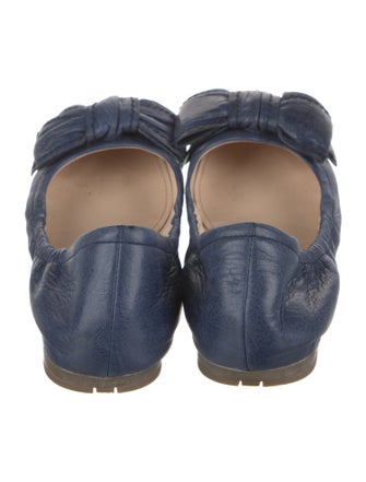Prada Sport Leather Bow Accents Ballet Flats