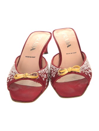 Prada Satin Bow Accents Slides