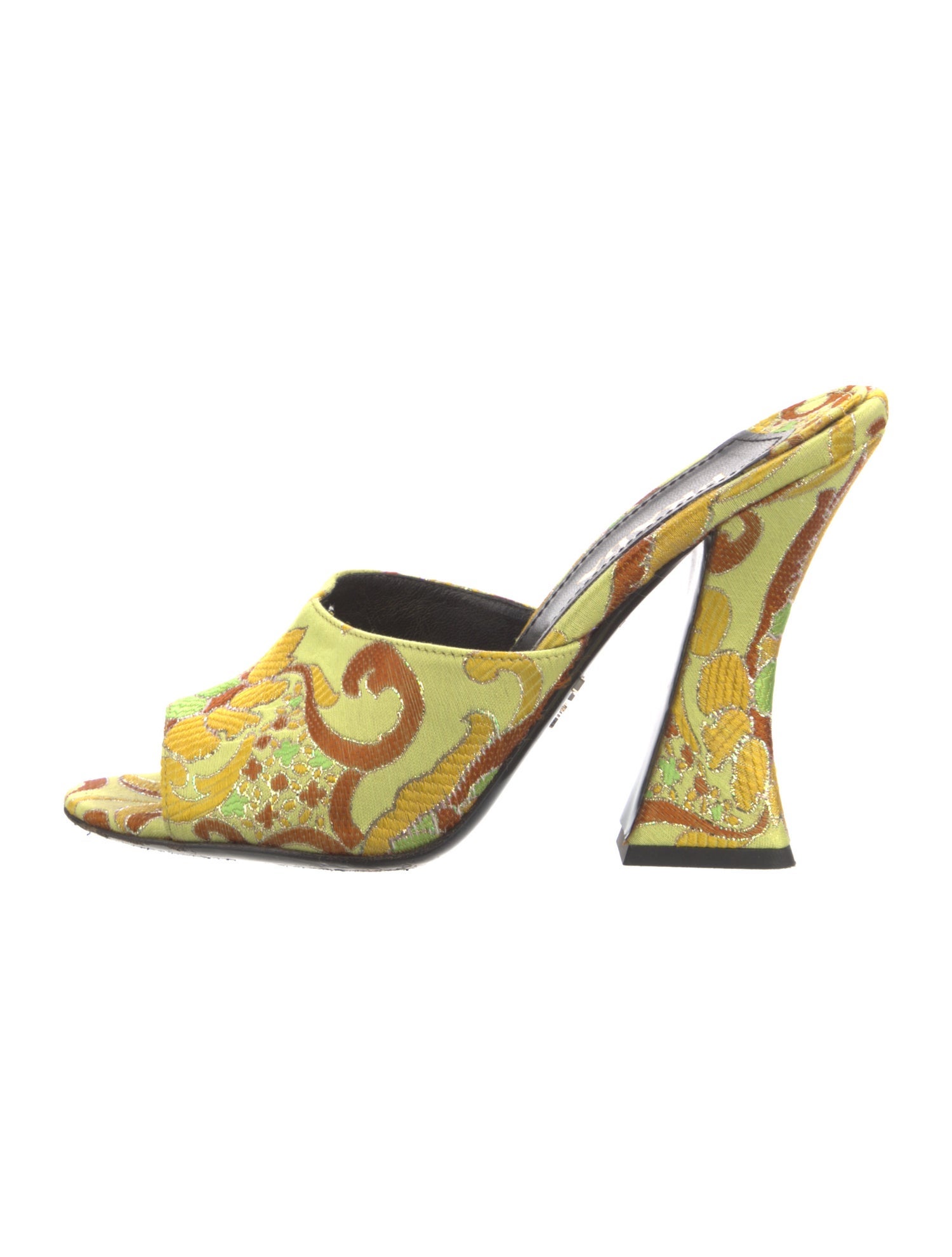 Prada Printed Glitter Accents Slides