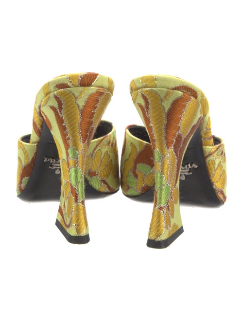 Prada Printed Glitter Accents Slides