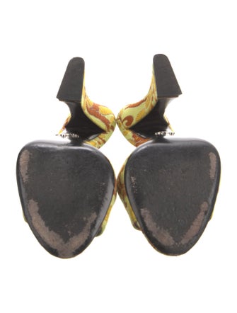 Prada Printed Glitter Accents Slides