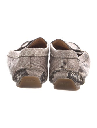 Prada Embossed Leather Animal Print Loafers