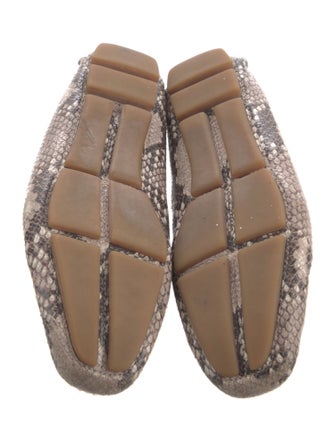 Prada Embossed Leather Animal Print Loafers
