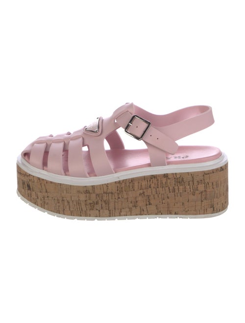 Prada Rubber Cutout Accent Slingback Pumps