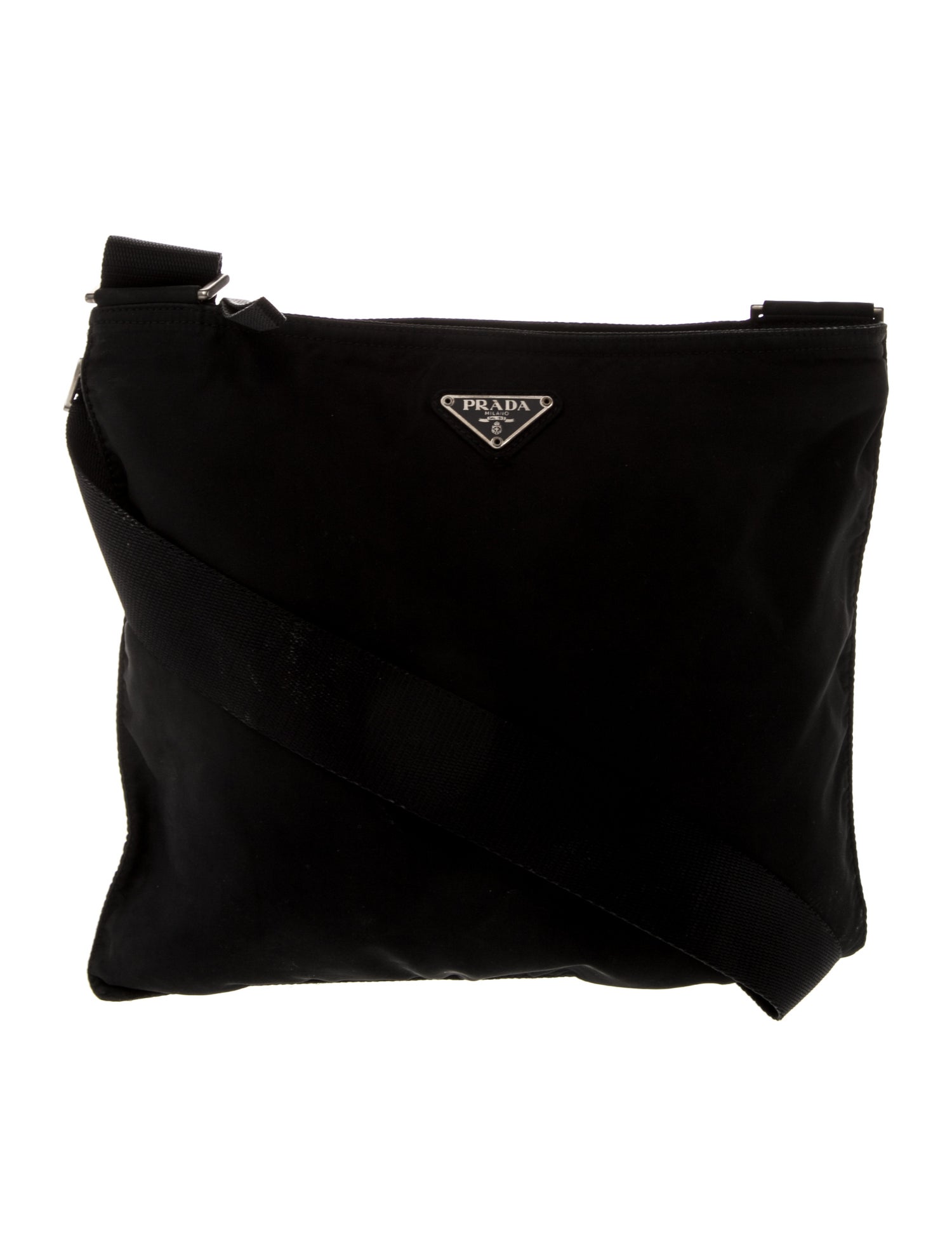 Prada Enameled Metal Triangle Shoulder Bag Vintage