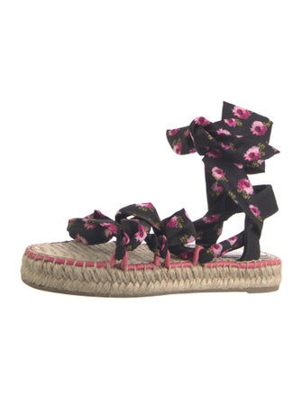 Prada Satin Printed Espadrilles