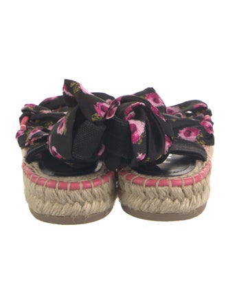 Prada Satin Printed Espadrilles