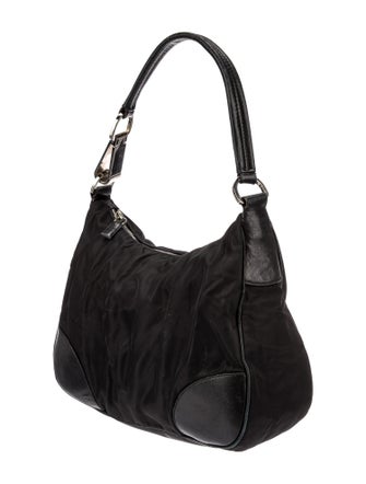 Prada Enameled Metal Triangle Hobo