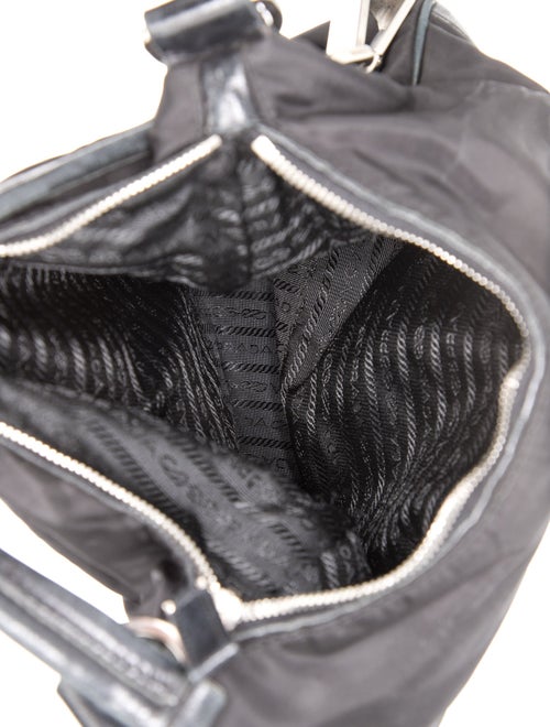 Prada Enameled Metal Triangle Hobo