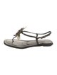 Prada Leather T-Strap Sandals