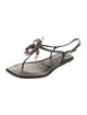 Prada Leather T-Strap Sandals