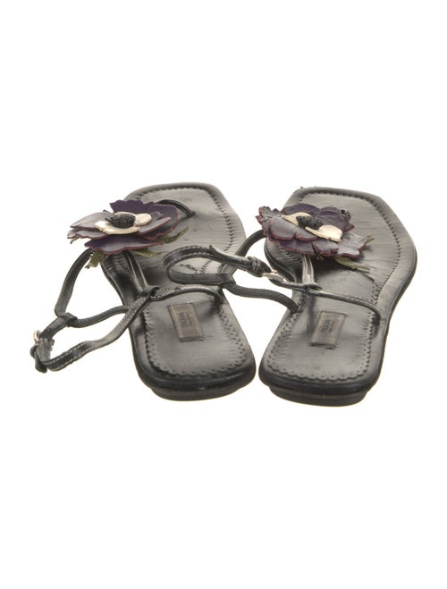 Prada Leather T-Strap Sandals
