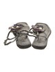Prada Leather T-Strap Sandals