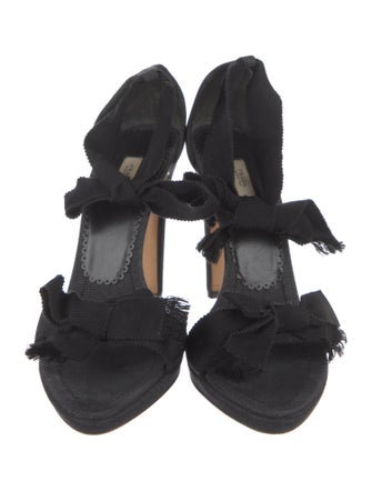 Prada Denim Bow Accents Sandals