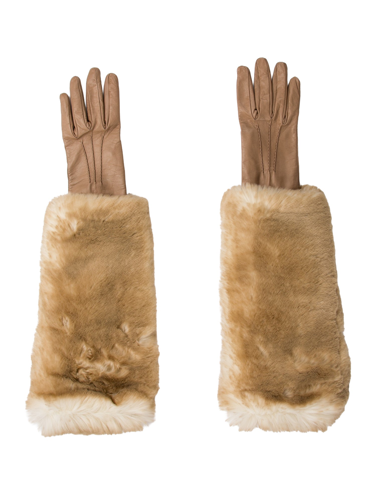 Prada Faux Fur Long Gloves