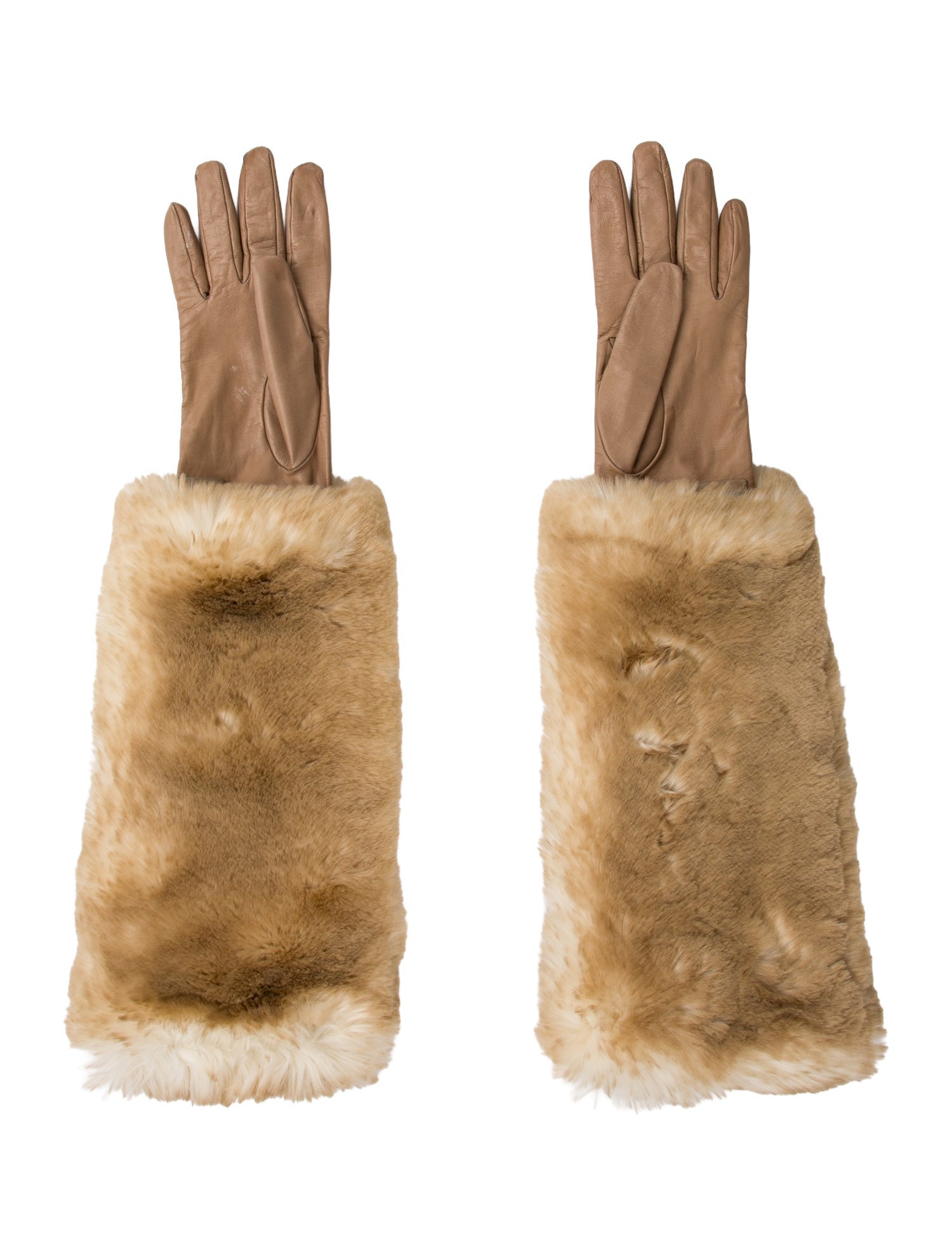 Prada Faux Fur Long Gloves