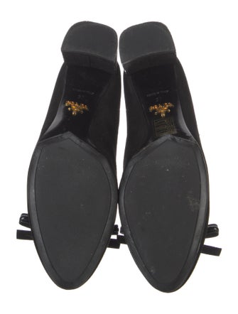 Prada Suede Bow Accents Pumps