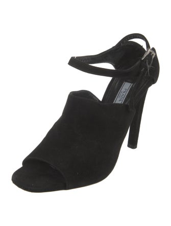 Prada Suede Cutout Accent Slingback Pumps