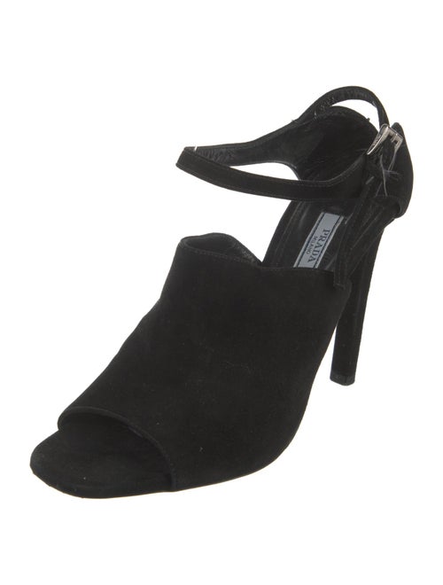 Prada Suede Cutout Accent Slingback Pumps