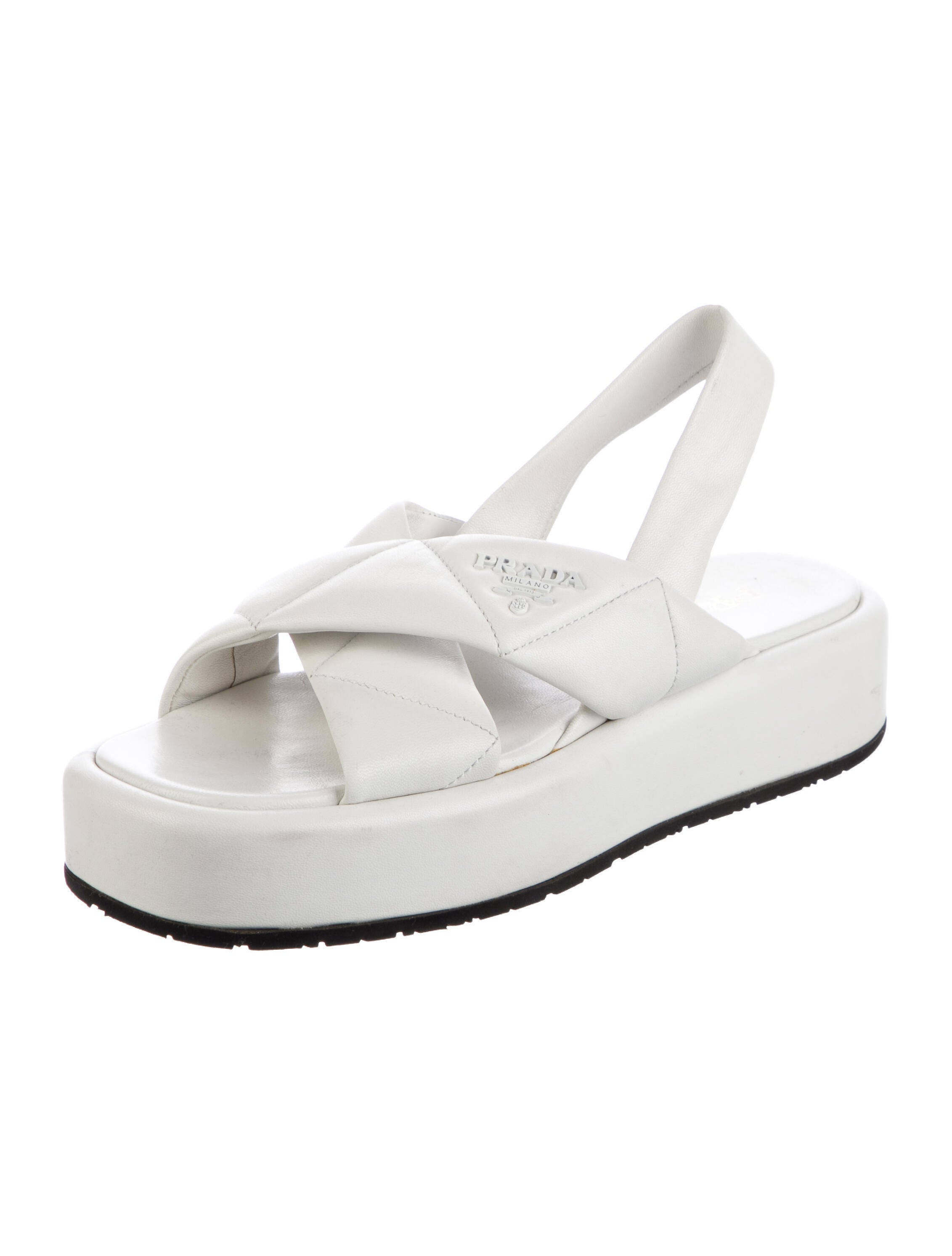 Prada Leather Slingback Sandals