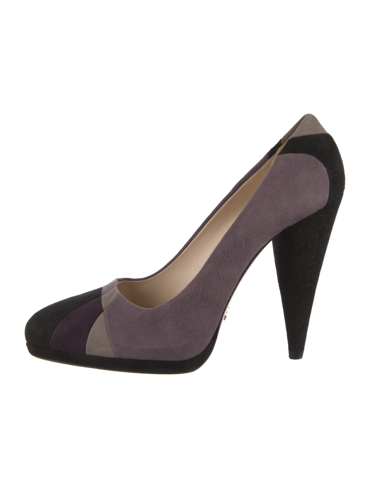 Prada Suede Colorblock Pattern Pumps