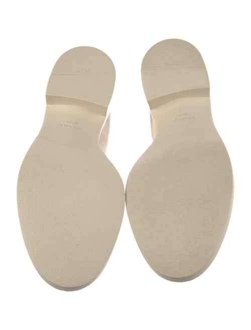 Prada Enameled Metal Triangle Patent Leather Oxfords