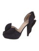 Prada Suede Ruffle Embellishment D'Orsay Pumps
