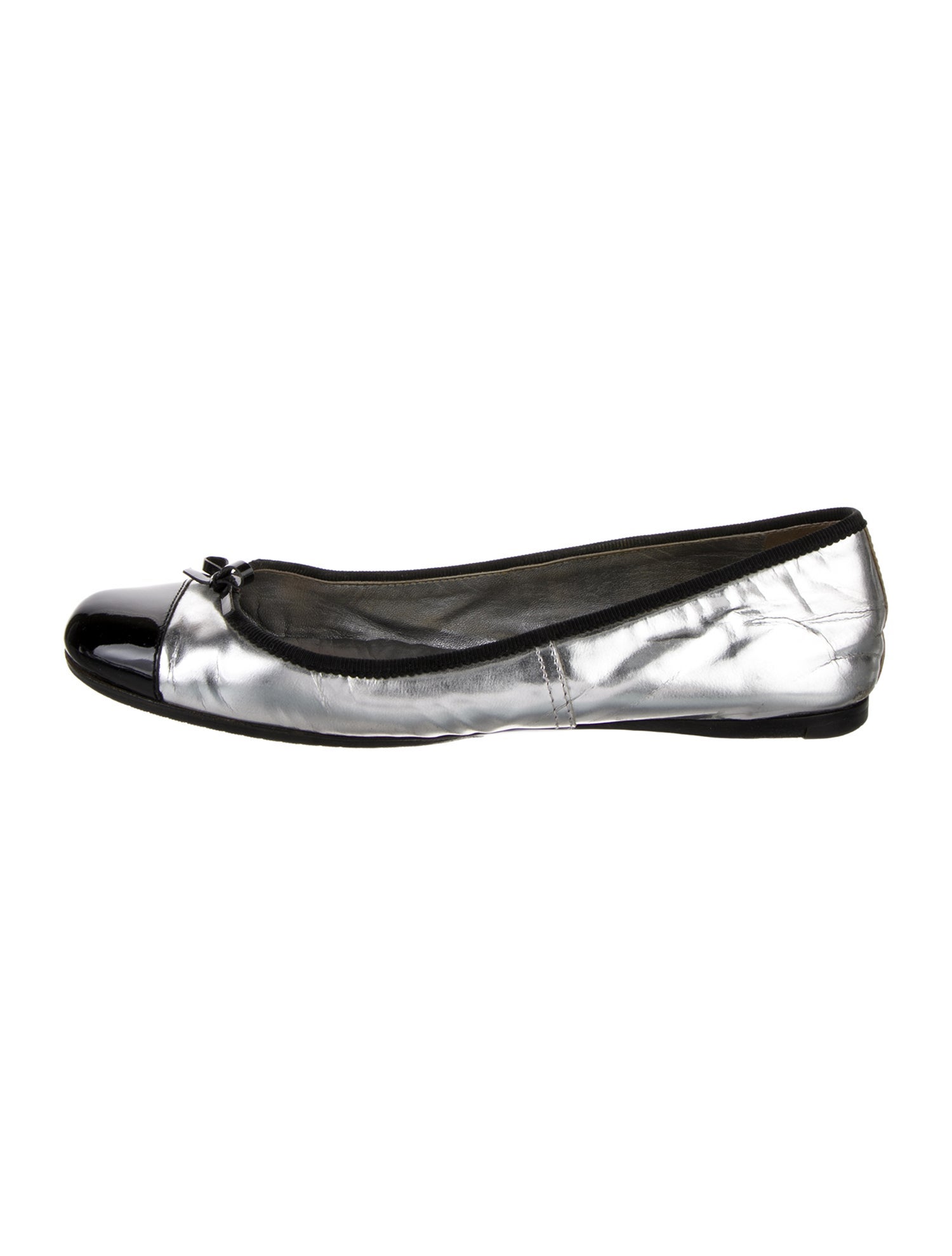 Prada Leather Colorblock Pattern Ballet Flats