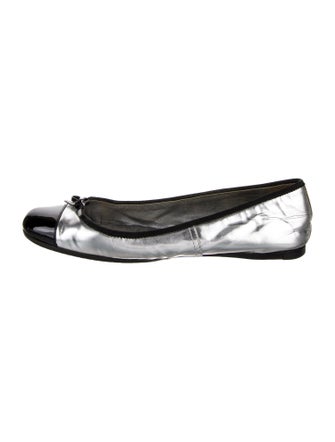 Prada Leather Colorblock Pattern Ballet Flats