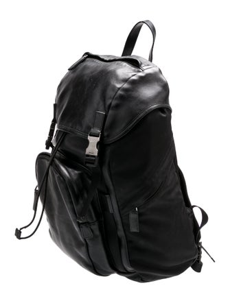 Prada Enameled Metal Triangle Backpack
