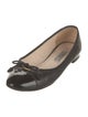 Prada Leather Bow Accents Ballet Flats