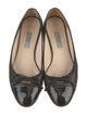 Prada Leather Bow Accents Ballet Flats
