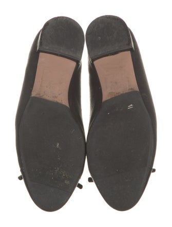 Prada Leather Bow Accents Ballet Flats