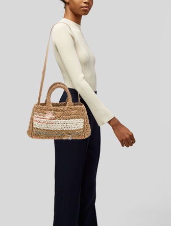 Prada Raffia Grass Top Handle Bag