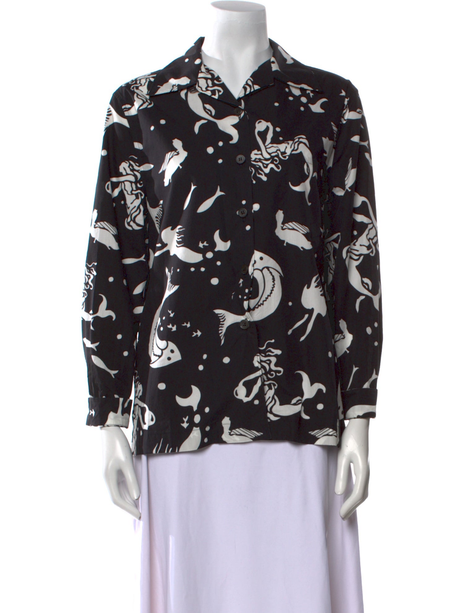 Prada 2018 Printed Button-Up Top