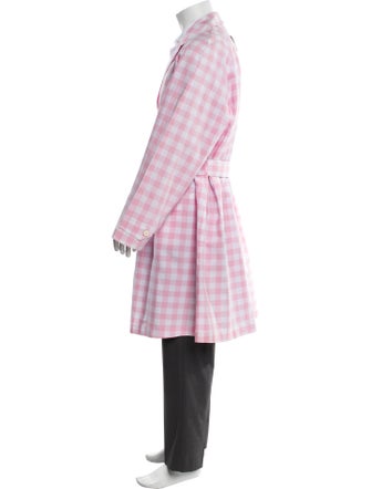 Prada 2023 Plaid Print Trench Coat