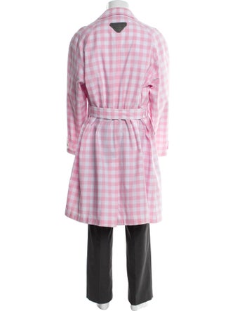 Prada 2023 Plaid Print Trench Coat